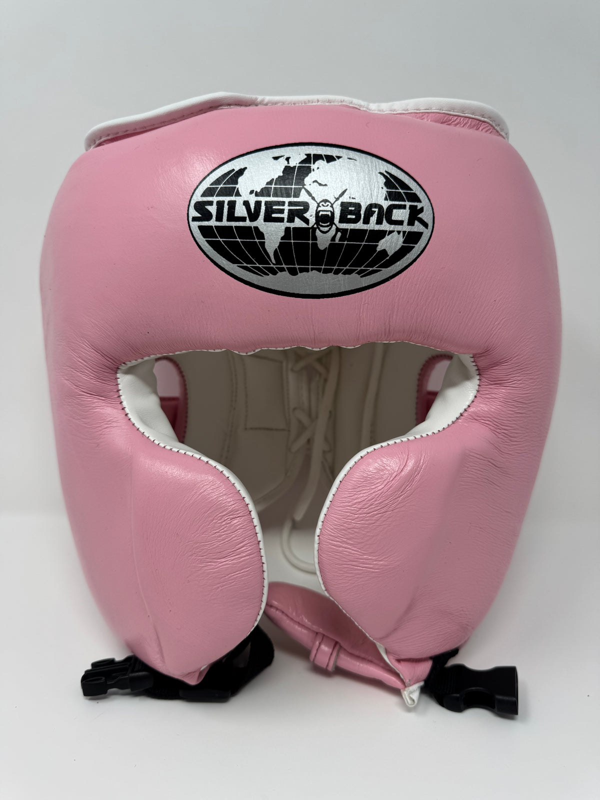 GANTS ET CASQUE DE BOXE EN CUIR - ROSE - BLANC
