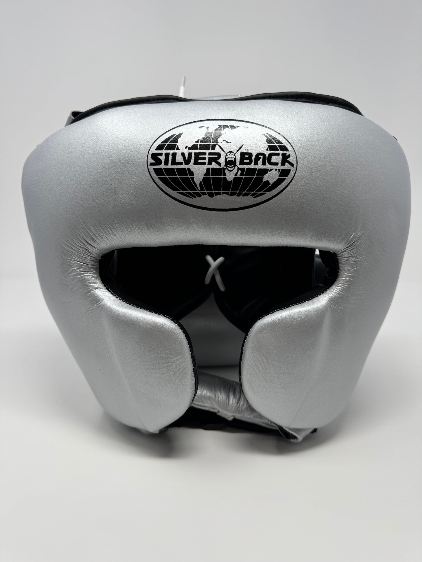 CASQUE DE BOXE - CUIR - NOIR/ARGENT