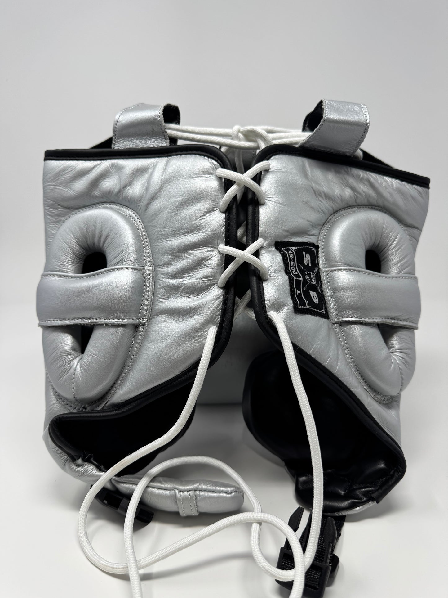 CASQUE DE BOXE - CUIR - NOIR/ARGENT