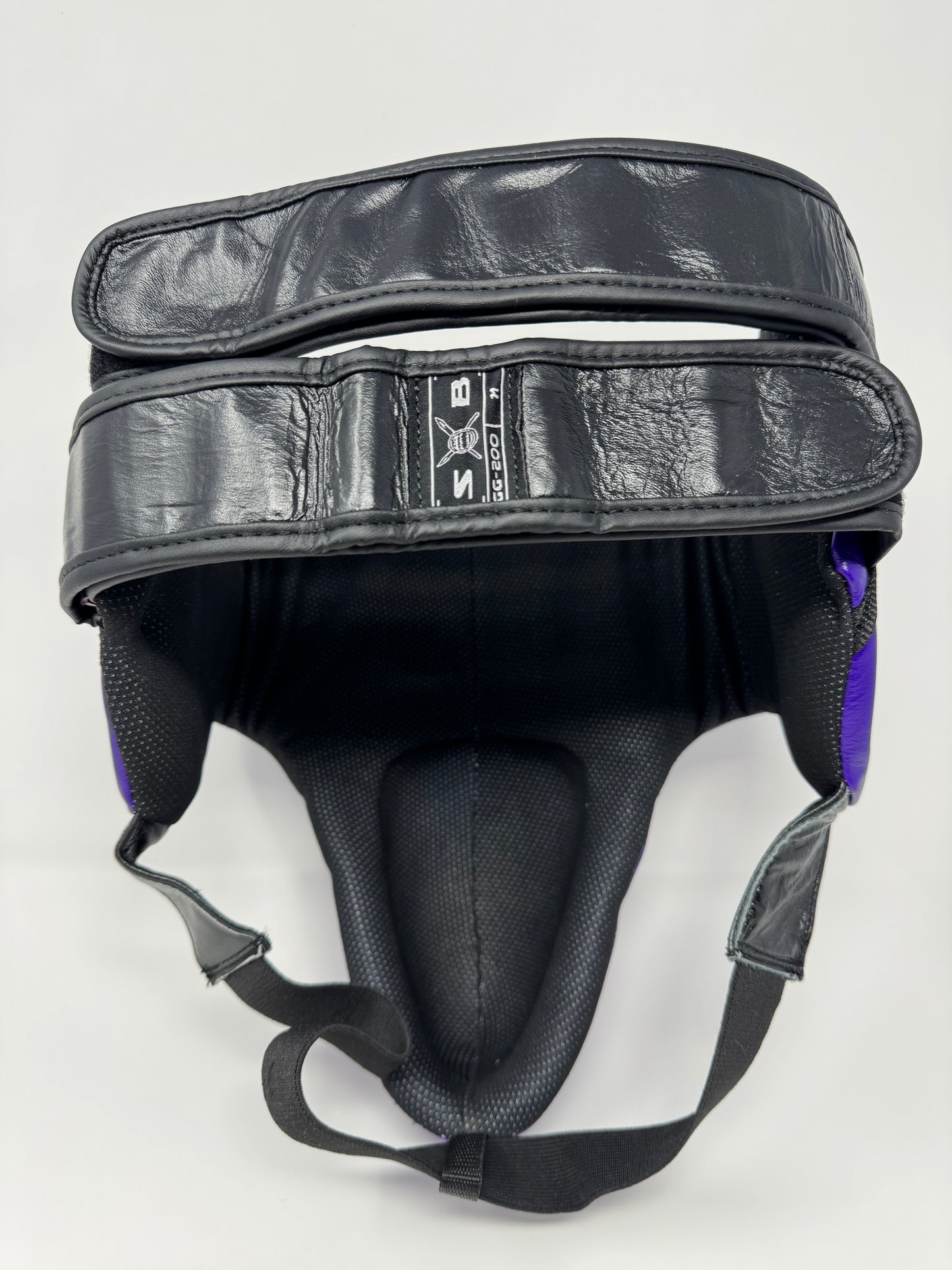 COQUILLE VELCRO DE BOXE PRO - CUIR - VIOLET/NOIR