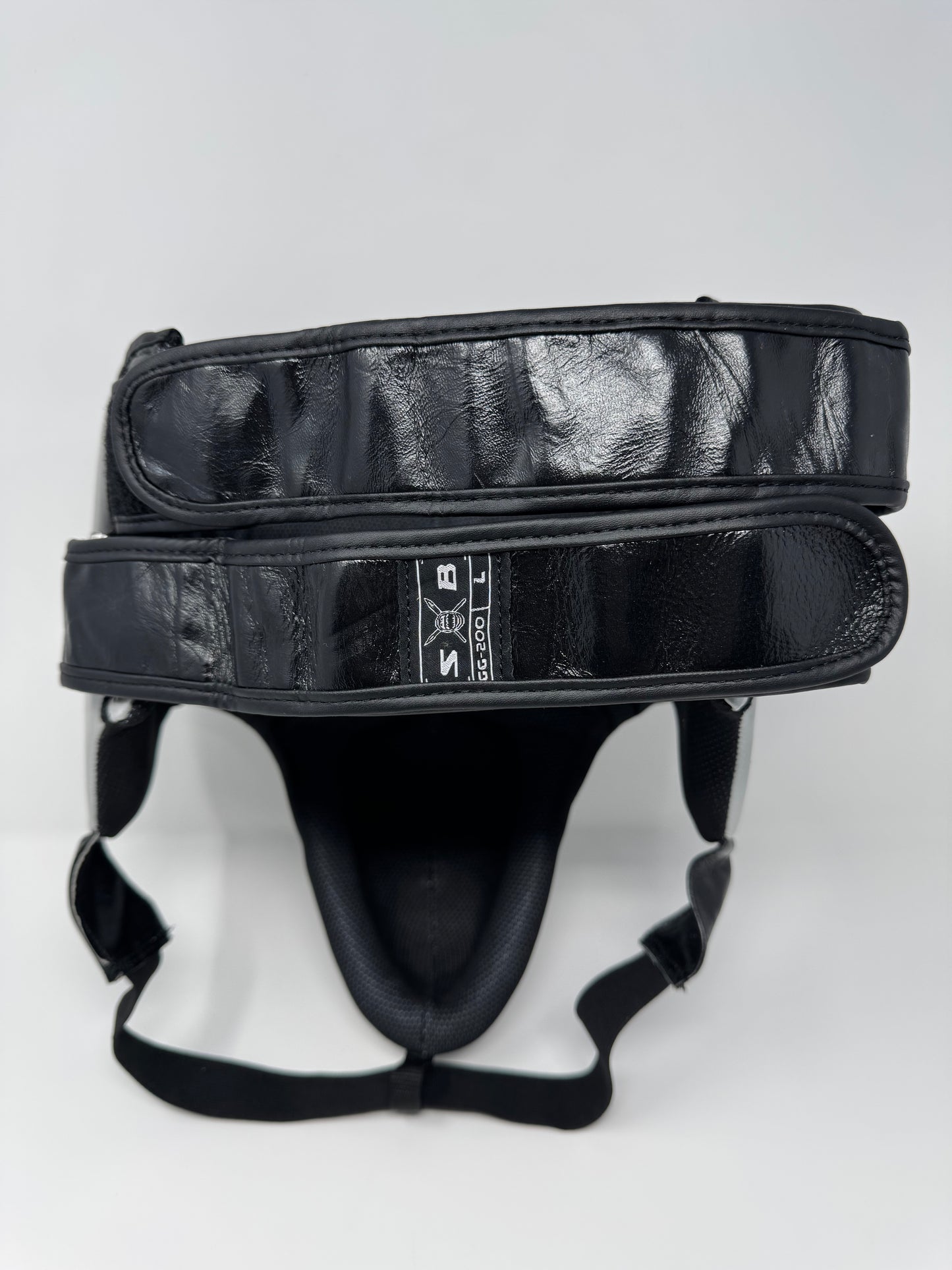 COQUILLE VELCRO DE BOXE PRO - CUIR - ARGENT/NOIR