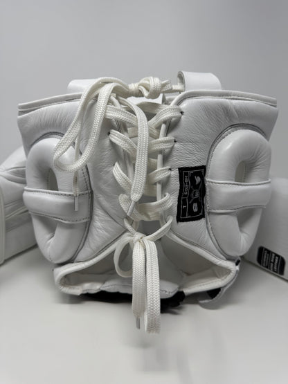 CASQUE DE BOXE - CUIR - BLANC