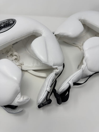 CASQUE DE BOXE - CUIR - BLANC