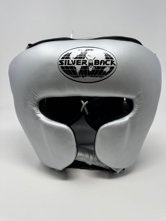 CASQUE DE BOXE - CUIR - NOIR/ARGENT