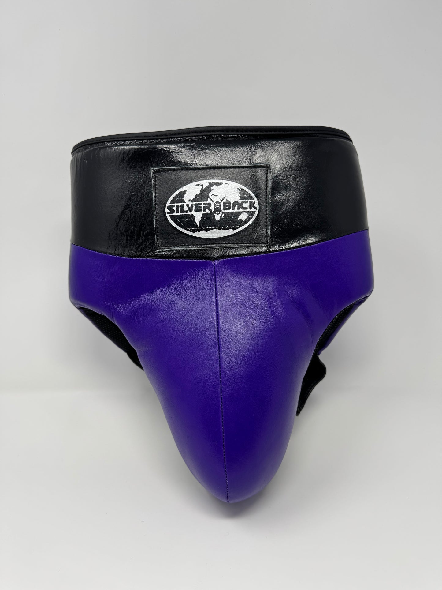 COQUILLE VELCRO DE BOXE PRO - CUIR - VIOLET/NOIR