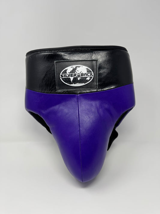 COQUILLE VELCRO DE BOXE PRO - CUIR - VIOLET/NOIR