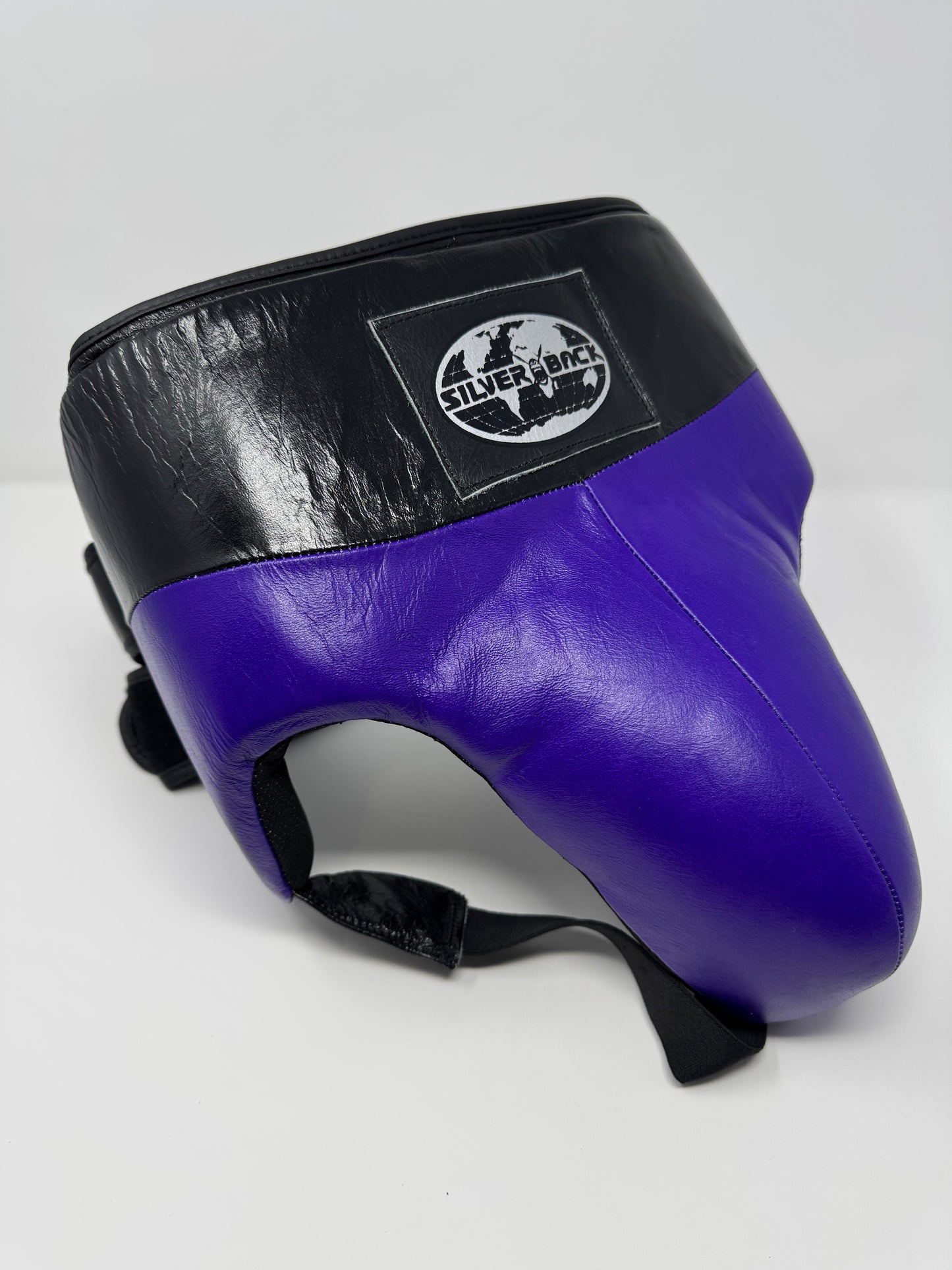 COQUILLE VELCRO DE BOXE PRO - CUIR - VIOLET/NOIR