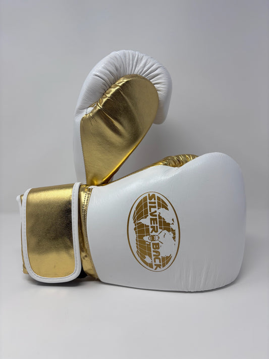 GANTS DE BOXE SILVERBACK - TM-200 - BLANC / OR