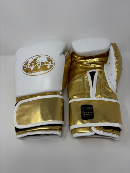 GANTS DE BOXE SILVERBACK - TM-200 - BLANC / OR
