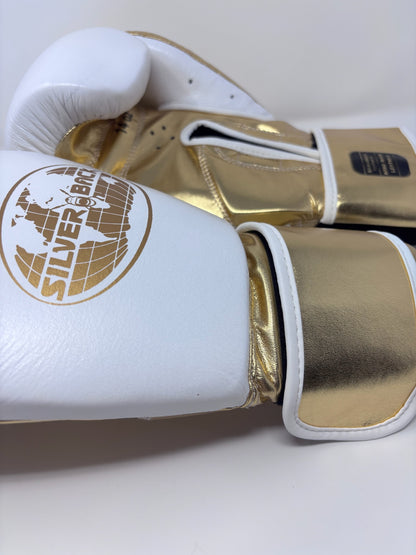 GANTS DE BOXE SILVERBACK - TM-200 - BLANC / OR