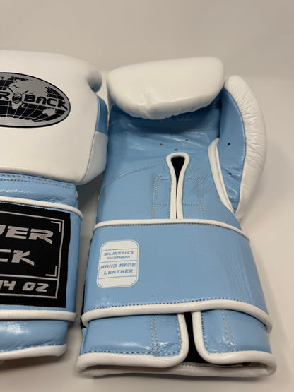 GANTS DE BOXE SILVERBACK - TM-200 - BLANC / BLEU CIEL
