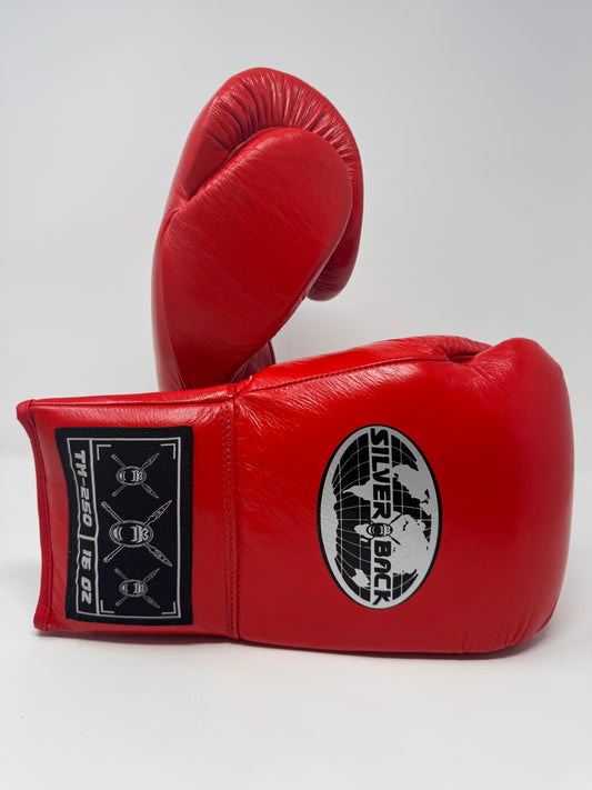 GANTS DE BOXE À LACETS SILVERBACK - ROUGE