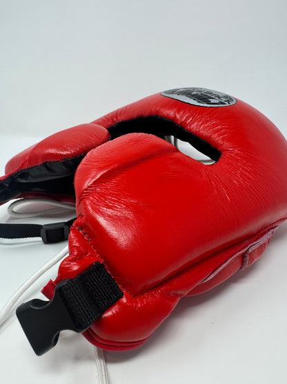 CASQUE DE BOXE - CUIR - ROUGE