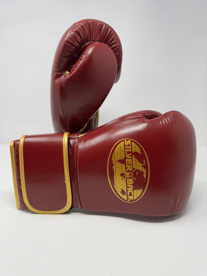 GANTS DE BOXE SILVERBACK - TM-200 - BORDEAUX / OR