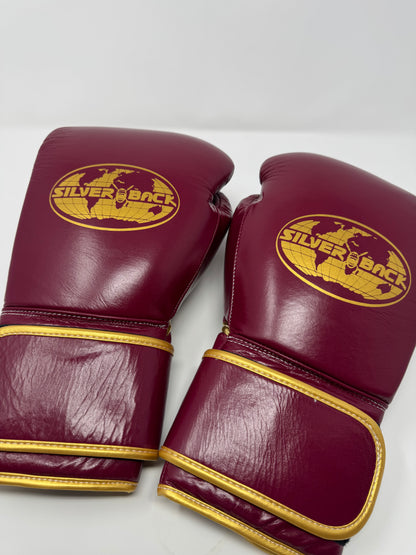 GANTS DE BOXE SILVERBACK - TM-200 - BORDEAUX / OR