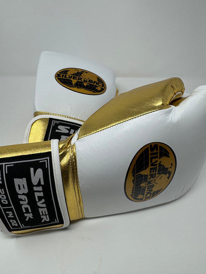 GANTS DE BOXE SILVERBACK - TM-200 - BLANC / OR