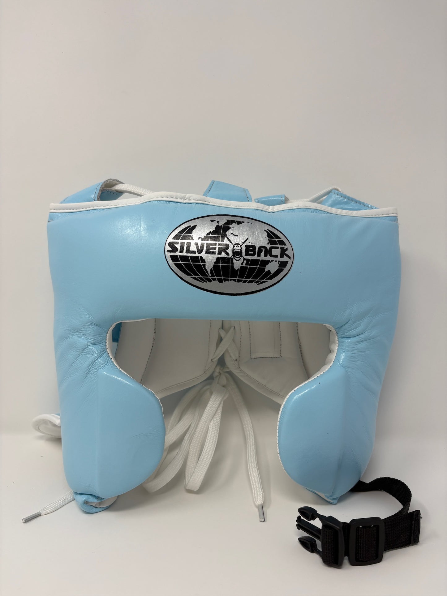 CASQUE DE BOXE - CUIR - BLANC / BLEU CIEL