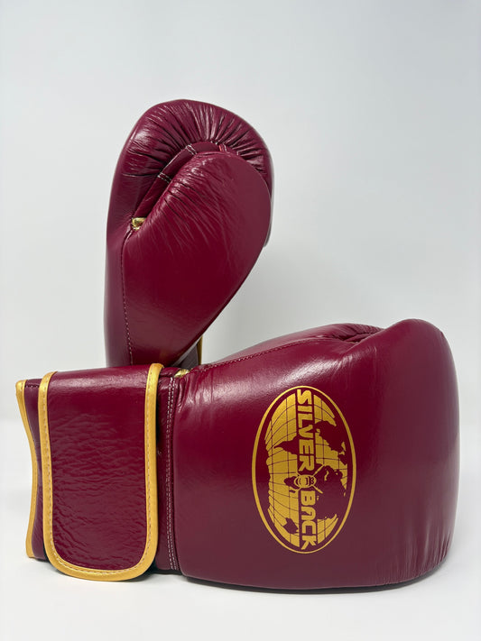 GANTS DE BOXE SILVERBACK - TM-200 - BORDEAUX / OR